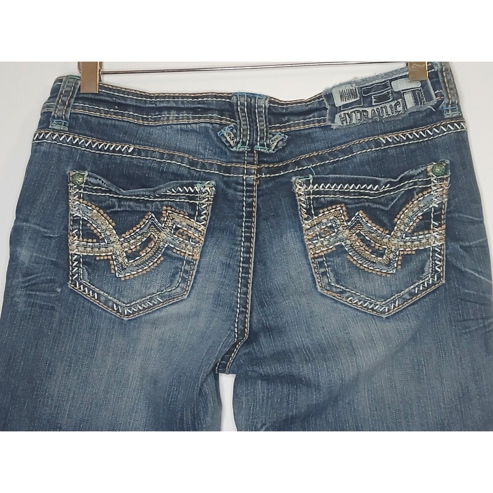 Hydraulic Gramercy Slim Boot Jeans Women’s 5/6 Low Rise Embroidered Pockets Y2K - Picture 7 of 16